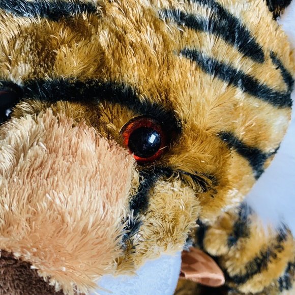 VTG Kellytoy Tiger Orange Striped Stuffed Animal 21” Plush Bow Tie Cuddle Toy - Picture 13 of 13